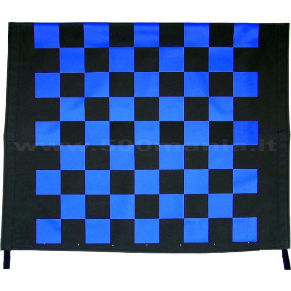Capottina a scacchi blu e nera