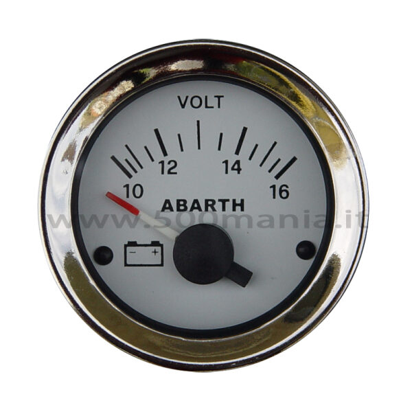 Voltmetro Abarth bianco