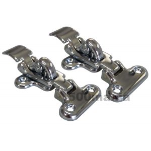 Pair of chrome bonnet hooks