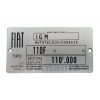 Targhetta dati Fiat 500 F/L