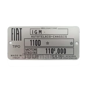 Targhetta dati Fiat 500 D
