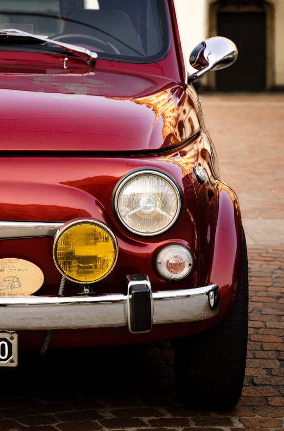 Negozio di autoricambi, ricambi Fiat 500 d'epoca